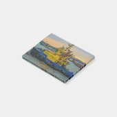 Tugboat sailing at river, montevideo, uruguay post-it® notes (Schuin)