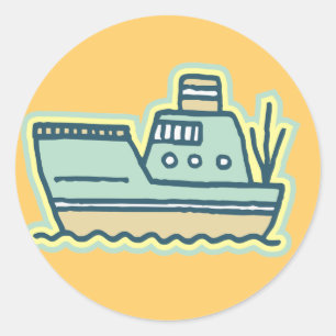 Tugboat Tshirts en geschenken Ronde Sticker