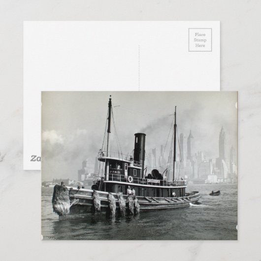 Tugboat Water Front Brooklyn Manhattan Briefkaart (Voorkant / Achterkant)