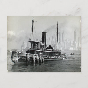 Tugboat Water Front Brooklyn Manhattan Briefkaart
