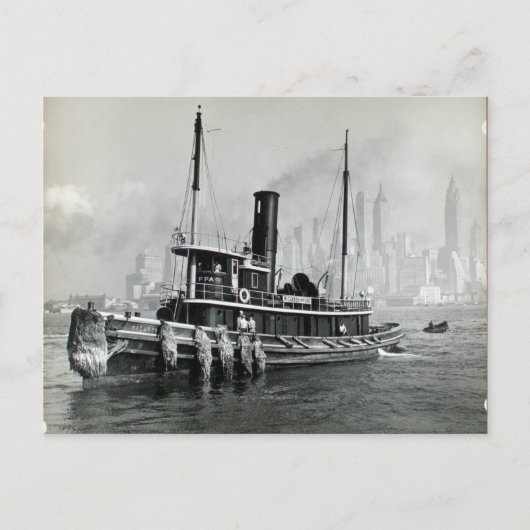  Tugboat Water Front Brooklyn Manhattan Briefkaart (Voorkant)