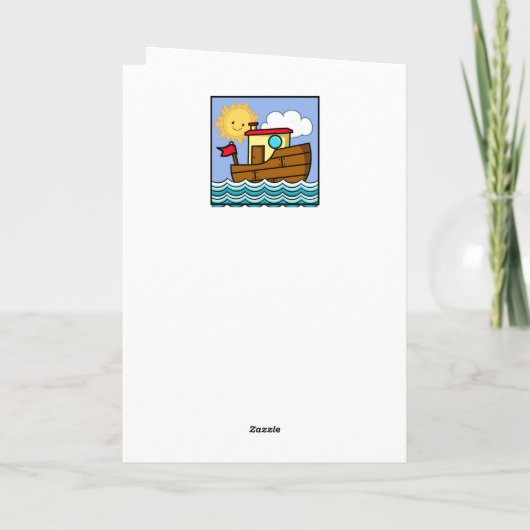 Tugboot Birthday Kaart (Achterkant)