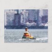 Tugboot door Manhattan Skyline Briefkaart (Voorkant)