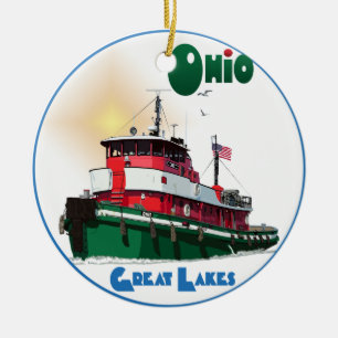 Tugboot Ohio Keramisch Ornament