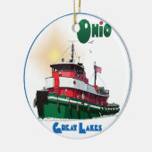 Tugboot Ohio Keramisch Ornament (Links)