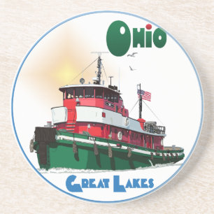 Tugboot Ohio Zandsteen Onderzetter