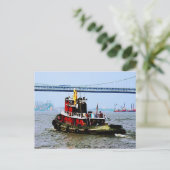 Tugboot op Penn's Land Philadelphia, PA Briefkaart (Staand voorkant)