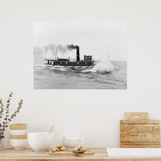 Tugboot William Sprague, eind jaren 1800 Poster (Keuken)