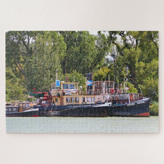 Tugboten, Donau, Oostenrijk Jigzaag Puzzle Legpuzzel (Horizontaal)