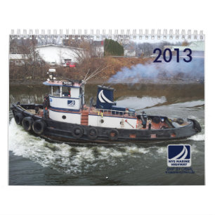 Tugboten en vrachtwagens van de NYS Marine Highway Kalender