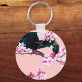Tui Bird in the Cherry Blossom Sleutelhanger (Voorkant)