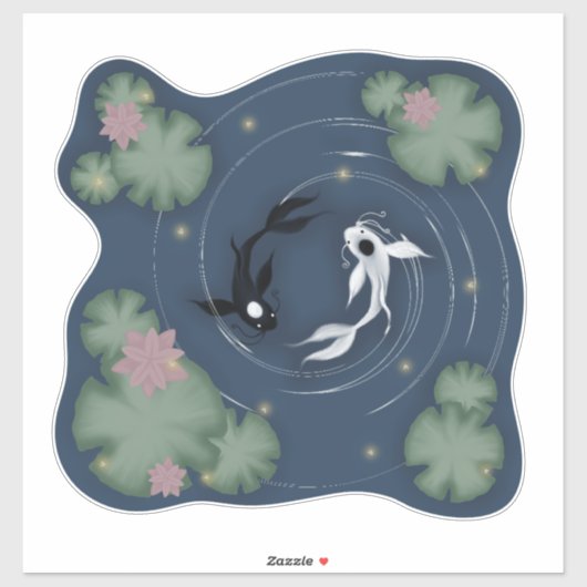 Tui en La, duwen en trekken, oceaan en maan Sticker (Vel)