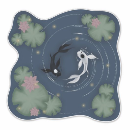 Tui en La, duwen en trekken, oceaan en maan Sticker (Voorkant)