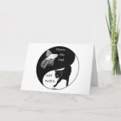 Tui het Voeden van de Vogel op de Bloesems van de Kaart (Achterkant)