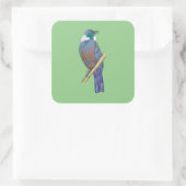 Tui New Zealand Bird Vierkante Sticker (Tas)