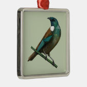 Tui Nieuw-Zeelands Vogel Metalen Ornament (Rechts)