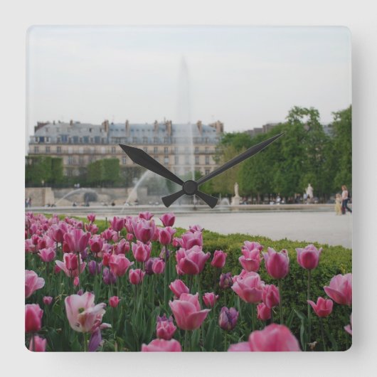 Tuileries Garden in bloom Vierkante Klok (Voorkant)