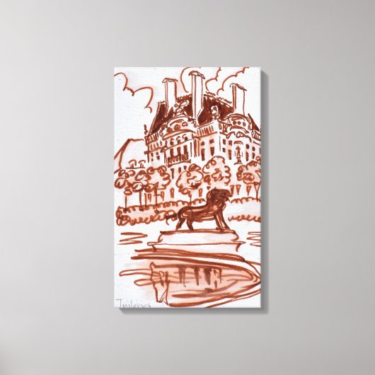 Tuileries Garden van het Louvre | Parijs, Frankrij Canvas Afdruk (Voorkant)