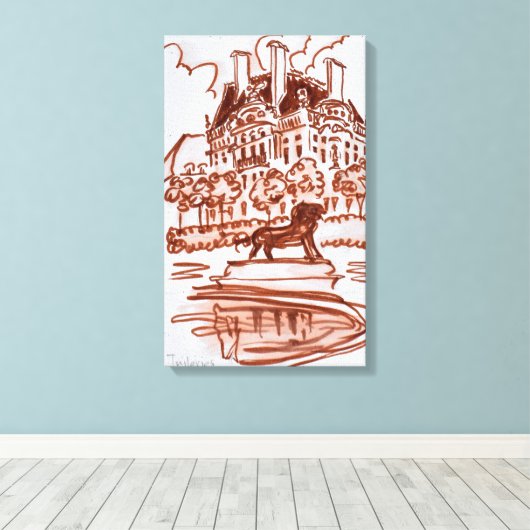 Tuileries Garden van het Louvre | Parijs, Frankrij Canvas Afdruk (Insitu (Houten vloer))