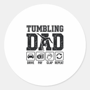 Tuimelende Vader Rijdt Betalen Klap Herhaal Shirt Ronde Sticker