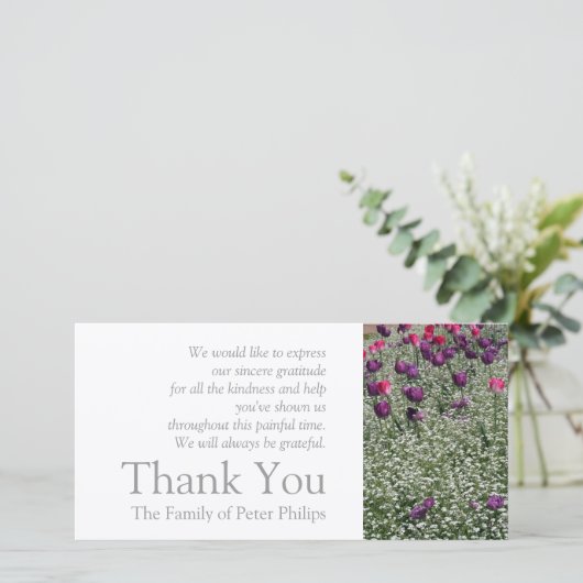 Tuin 1 Tulpen Sympathie Dank u Foto Kaart 2 (Staand voorkant)