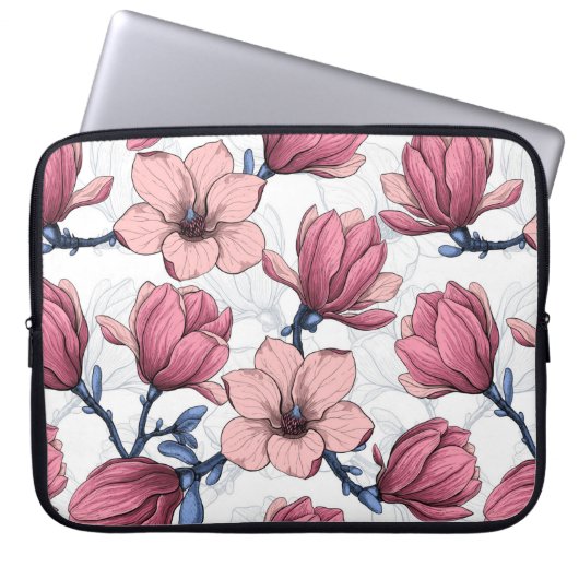 Tuin 2 van Magnolia Laptop Sleeve (Voorkant)