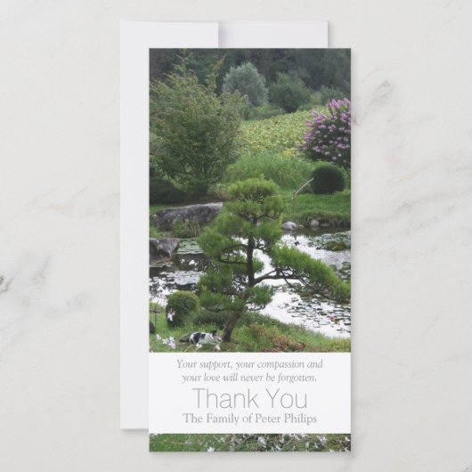 Tuin 3 met katten condoleance bedankje 3 bedankkaart (Voorkant)