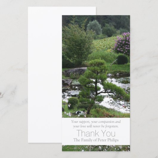 Tuin 3 met katten condoleance bedankje 3 bedankkaart (Voorkant / Achterkant)