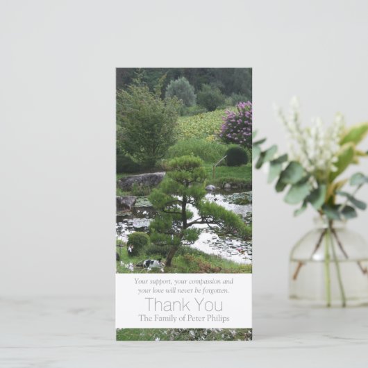 Tuin 3 met katten condoleance bedankje 3 bedankkaart (Staand voorkant)