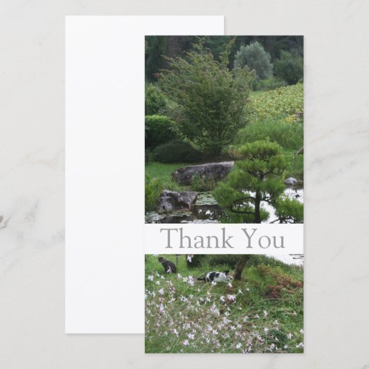 Tuin 3 met Katten Dank U Foto Kaarten 1 (Voorkant / Achterkant)