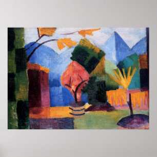 Tuin aan Thunersee door August Macke, Vintage Art Poster