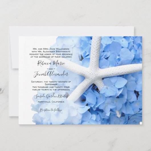 Tuin aan zee ouders namen kust bruiloft kaart (Voorkant)