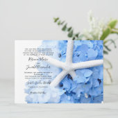 Tuin aan zee ouders namen kust bruiloft kaart (Staand voorkant)