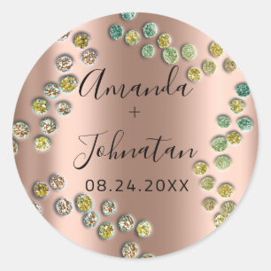 Tuin Abstracte Stippen Naam Datum Zwarte Roos  Ronde Sticker