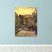 Tuin achterhuizen van Vincent van Gogh Canvas Afdruk (Insitu (Houten vloer))