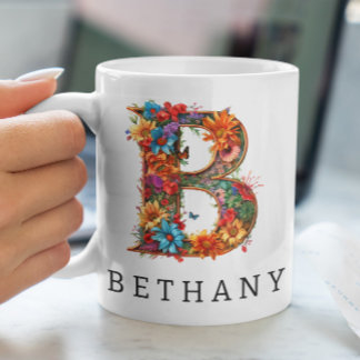 Tuin alfabet letter B Monogram Koffie Mok