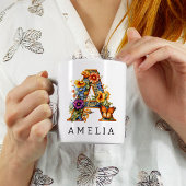 Tuin alfabet letter een monogram koffie Mok
