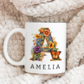 Tuin alfabet letter een monogram koffie Mok