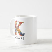 Tuin alfabet letter K Monogram Koffie Mok (Voorkant links)