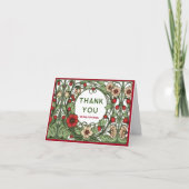 tuin art nouveau bruiloft bedankkaart (Voorkant)