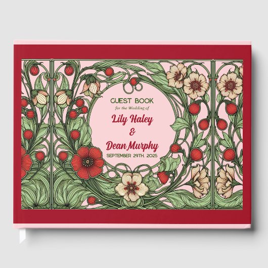  tuin art nouveau bruiloft gastenboek (Voorkant)