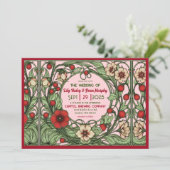  tuin art nouveau bruiloft kaart (Staand voorkant)
