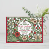  tuin art nouveau bruiloft kaart (Staand voorkant)