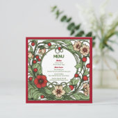  tuin art nouveau bruiloft menu (Staand voorkant)