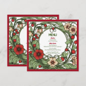 tuin art nouveau bruiloft menu (Voorkant / Achterkant)