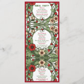 tuin art nouveau bruiloft programmakaart (Achterkant)