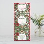 tuin art nouveau bruiloft programmakaart (Staand voorkant)