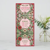  tuin art nouveau bruiloft programmakaart (Staand voorkant)