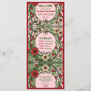  tuin art nouveau bruiloft programmakaart