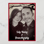  Tuin Art Nouveau Bruiloft Roos Goud Folie Uitnodiging (Achterkant)